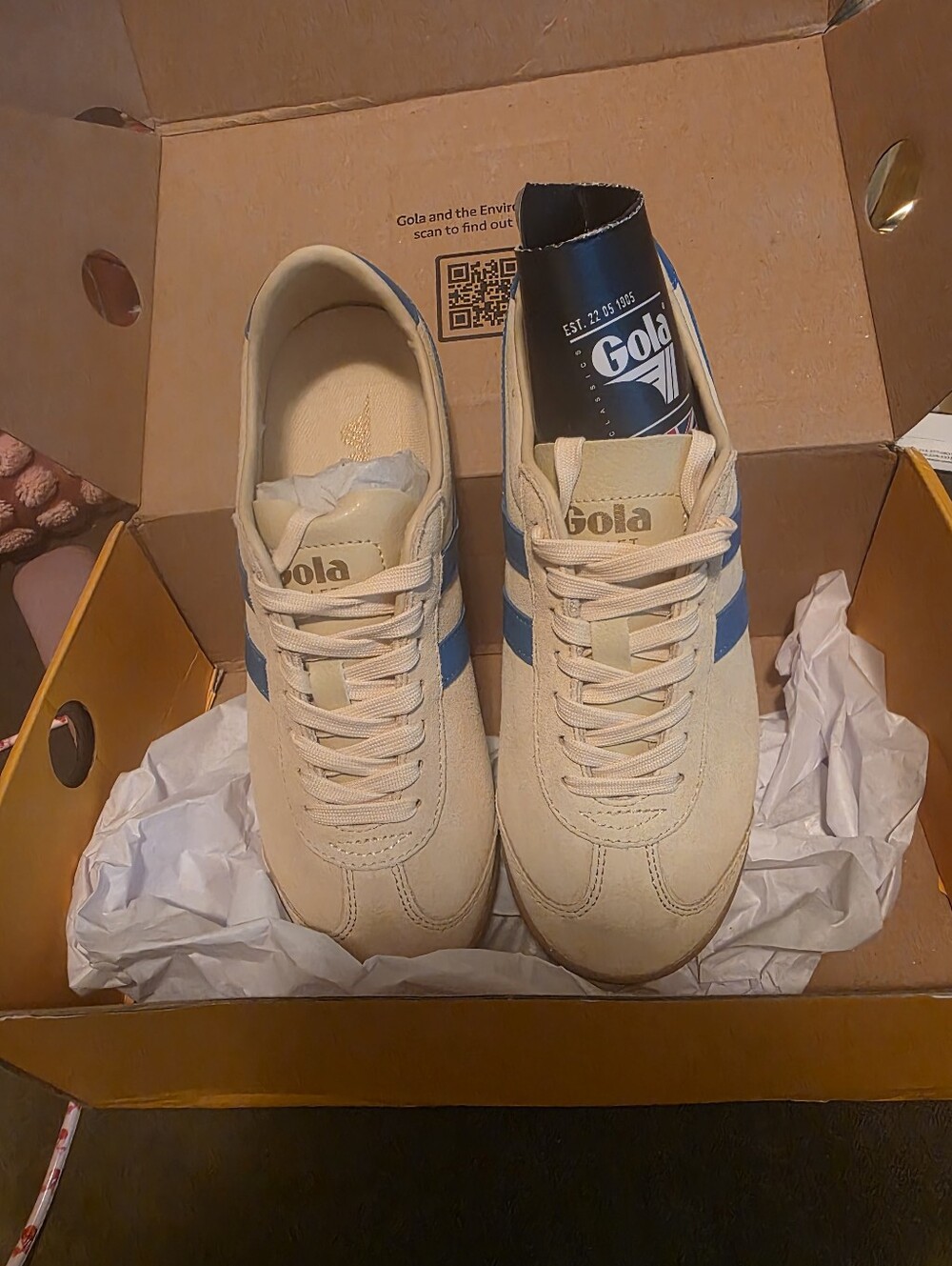 New Never Worn Gola Light Yellow & Blue Bullet Women's Sneakers 7.5 - Picture 4 of 5
